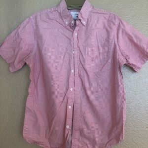 Red dotted men’s button up.